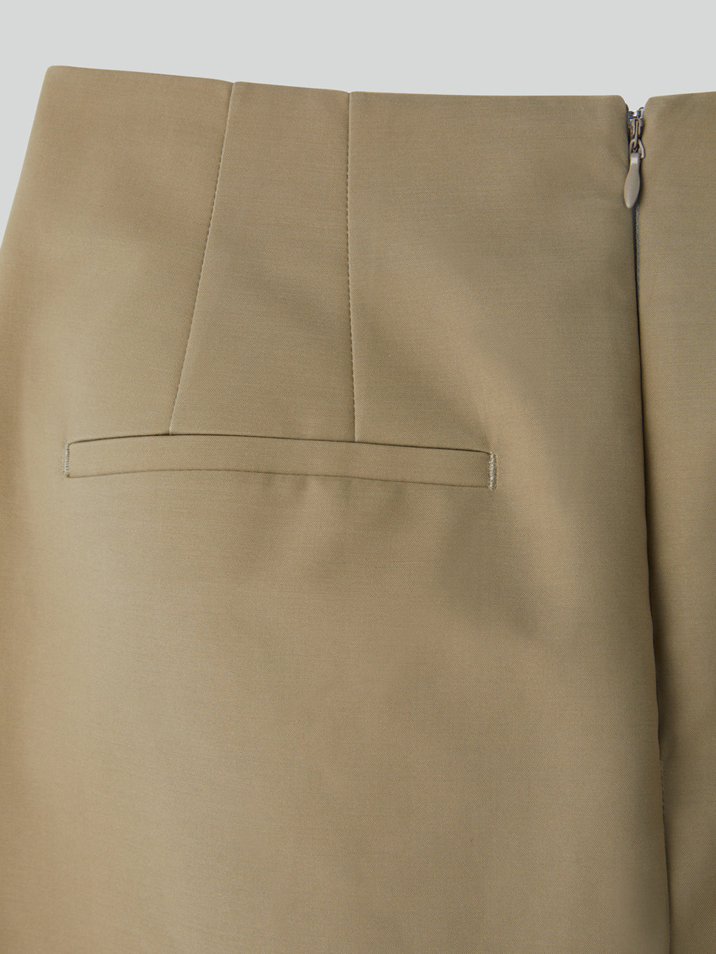 Heavy Cotton Pencil Skirt (Khaki Beige)