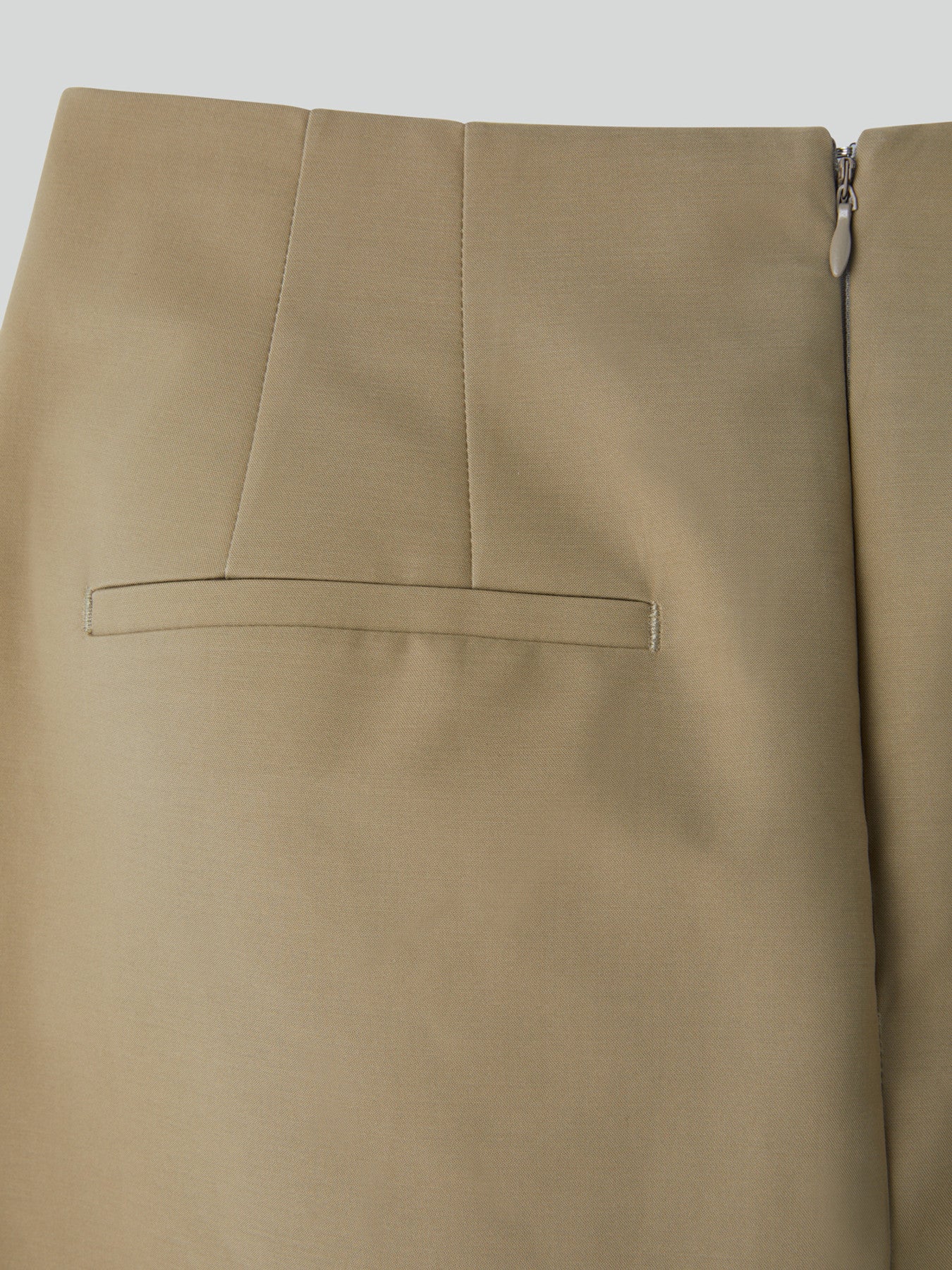 Heavy Cotton Pencil Skirt (Khaki Beige)