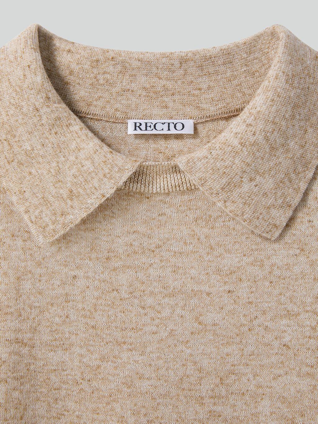 Linen Blend Polo Knit Vest (Oatmeal)
