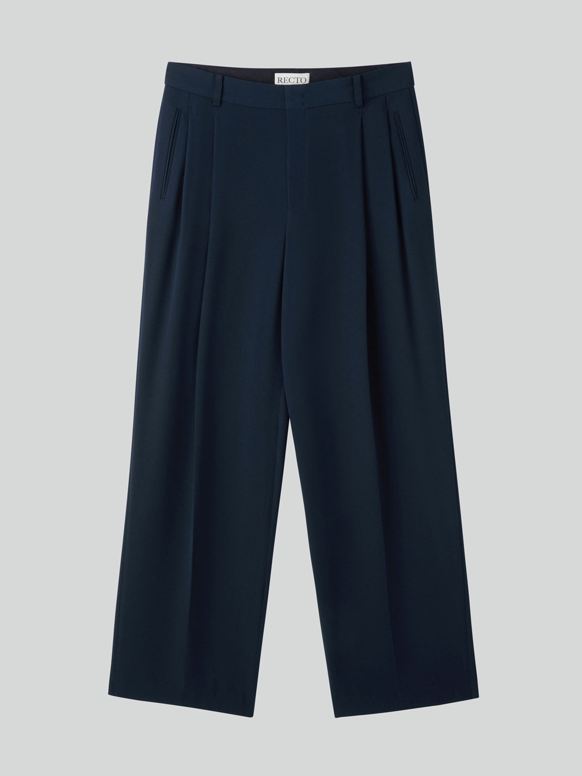 Fluid Tuck Detail Suit Pants (Dark Navy)