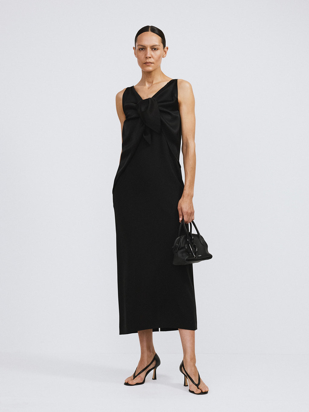 Tied Fluid Maxi Dress (Black)
