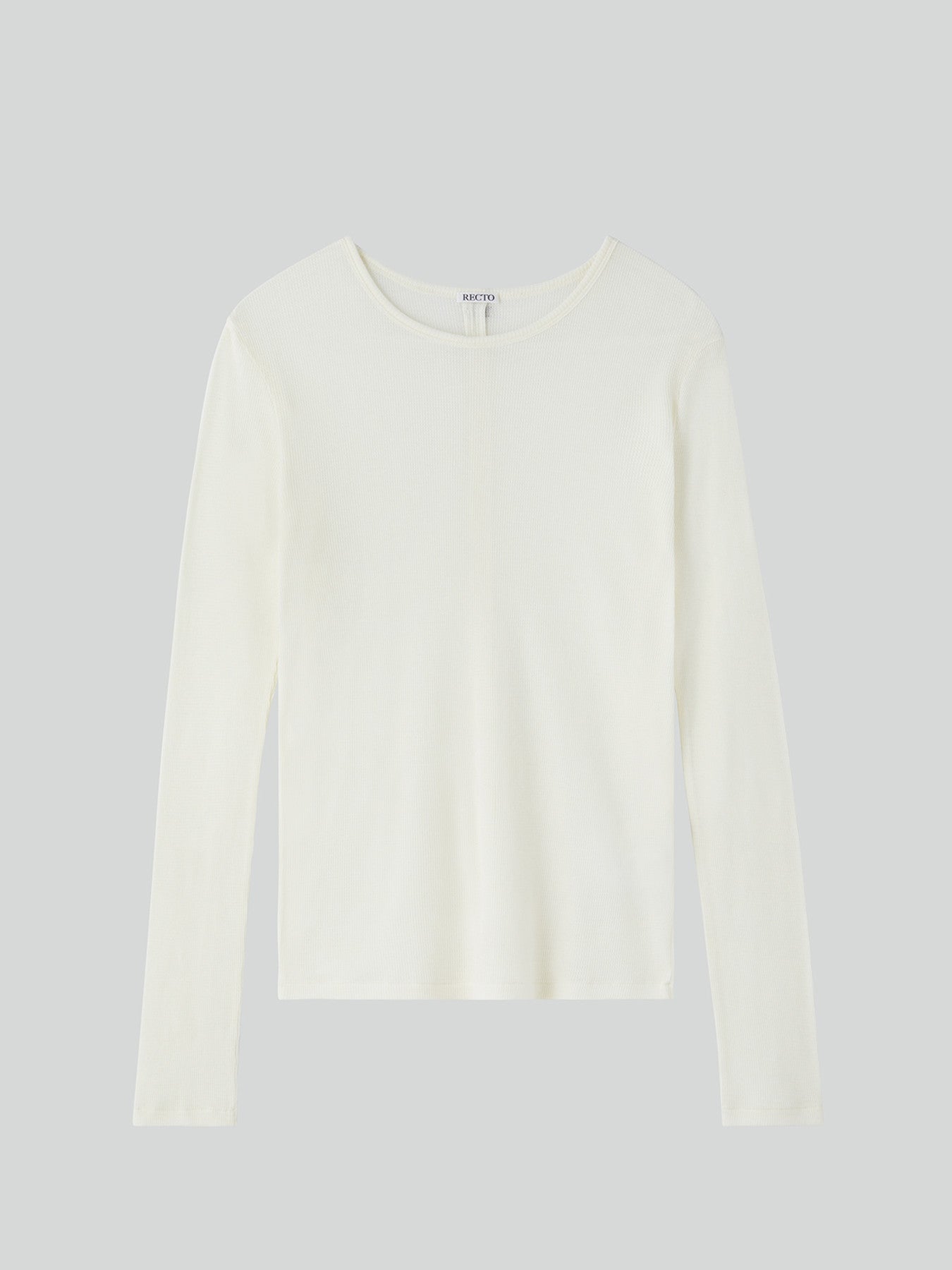 Cashmere Blend Long-Sleeve Top (Cream)