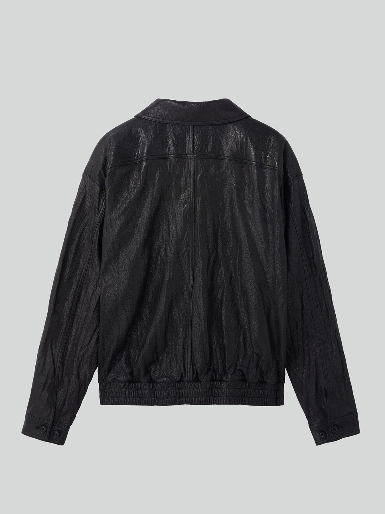 High-Neck Leather Jumper (Black)