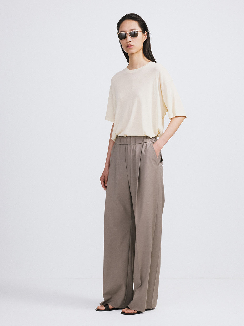 Loose Fit Sheer T-Shirt (Light Yellow)