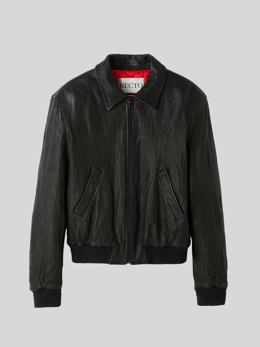 Ben Crinkle Leather Jumper (Black)