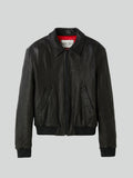 Ben Crinkle Leather Jumper (Black)