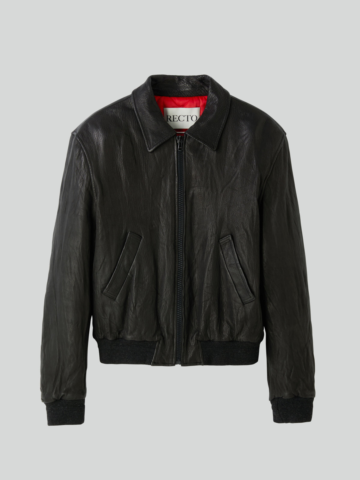 Ben Crinkle Leather Jumper (Black)