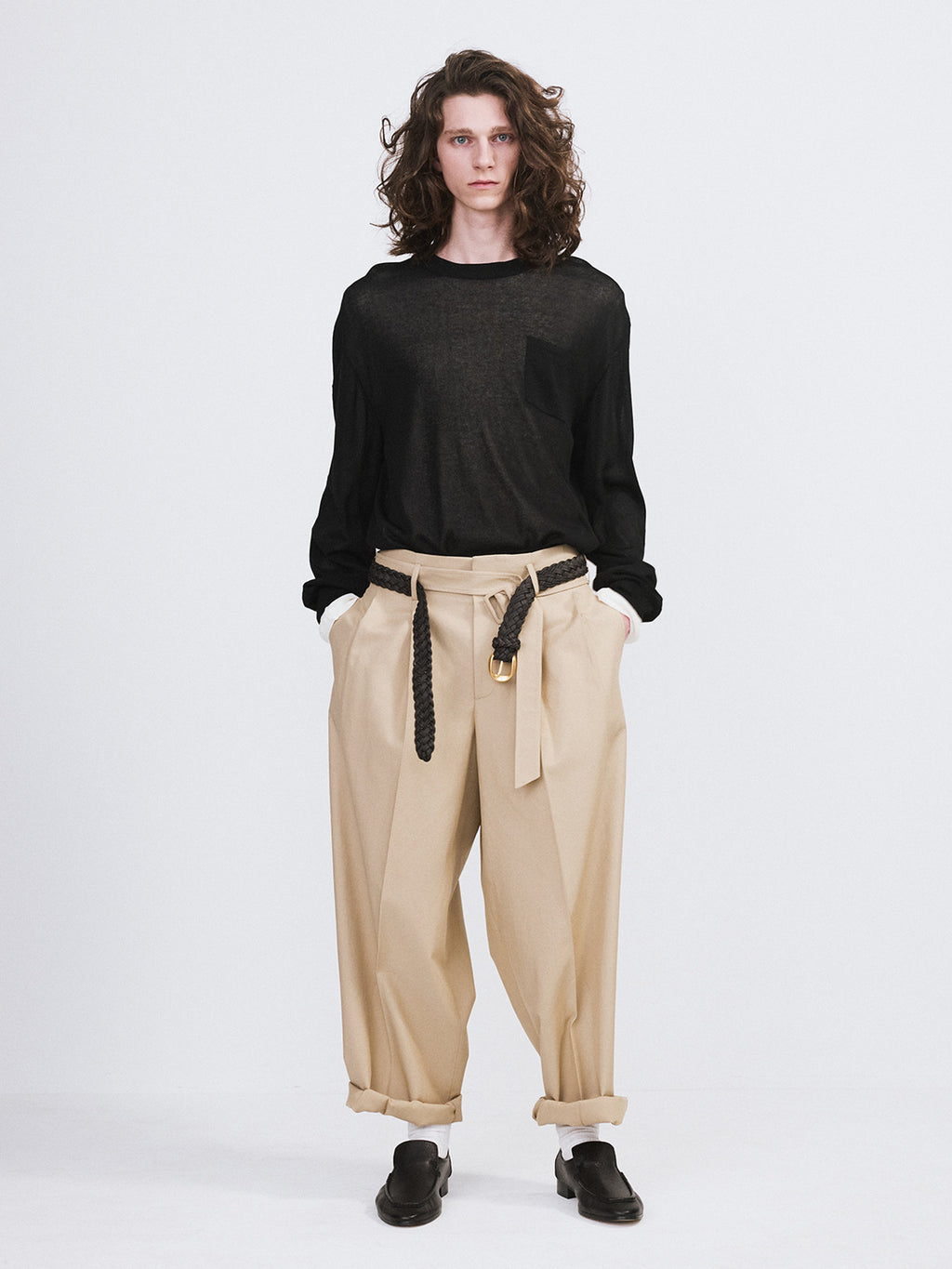 Loose Fit Knit Top (Black)