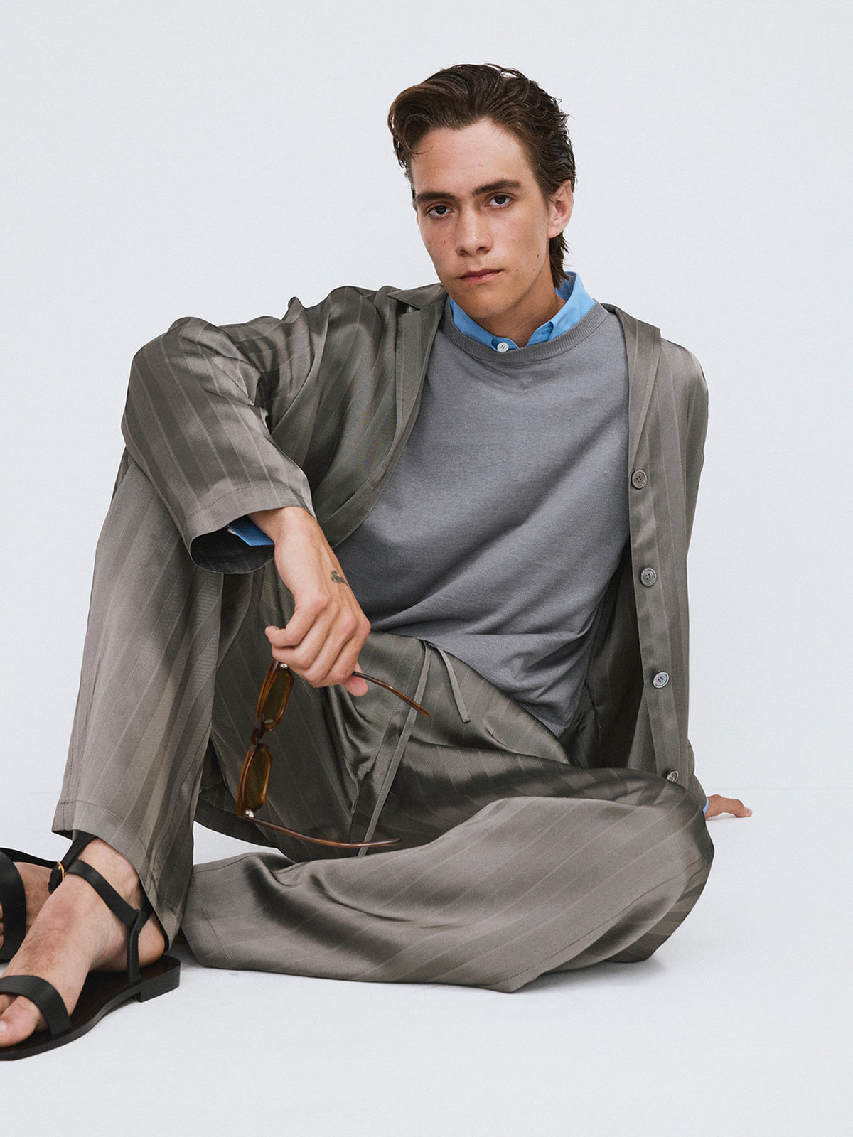 Silky Lounge Shirt (Midnight Grey)