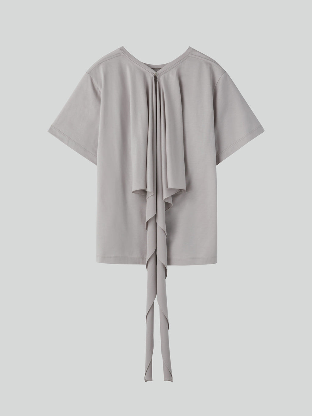 Open Back Silk Blend Scarf Top (Sepia Grey)