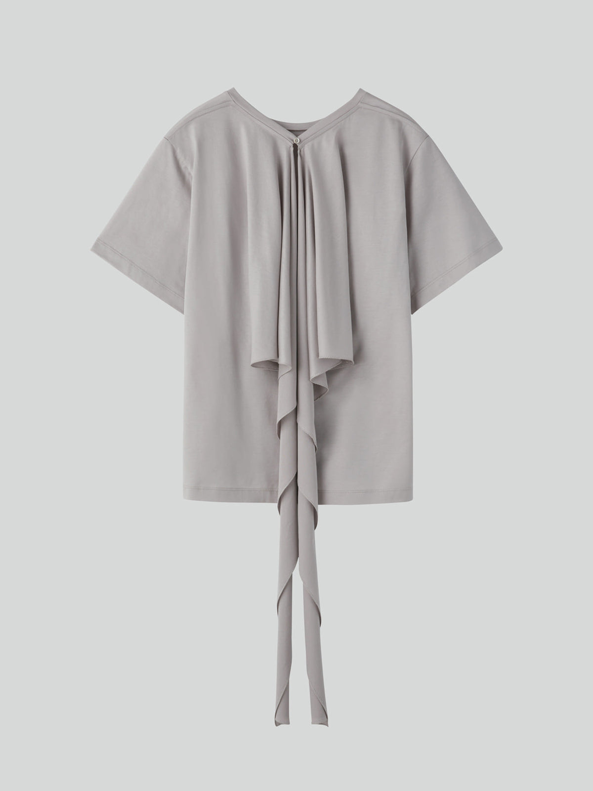Open Back Silk Blend Scarf Top (Sepia Grey)