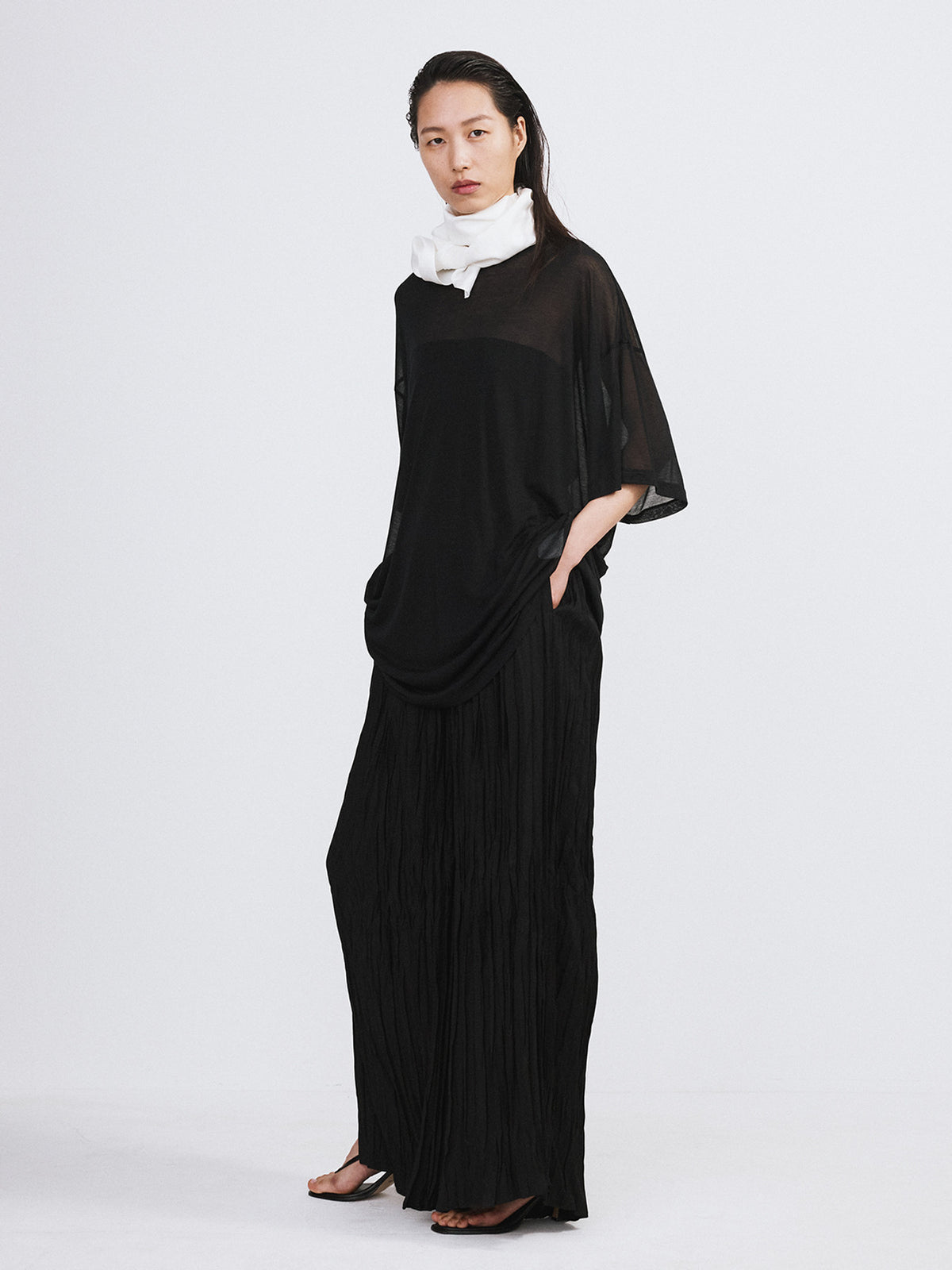 Oversized Sheer T-Shirt (Black)