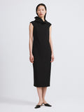 Open Back High Neck Dress (Black)