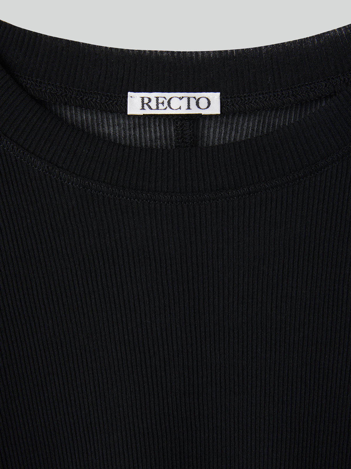 Sheer Jersey Long Sleeve Top (Black)