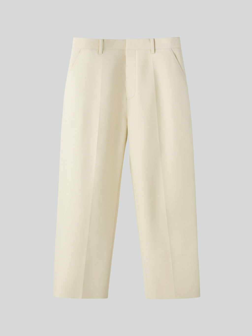 Button Fly Crop Pants (Butter Beige)