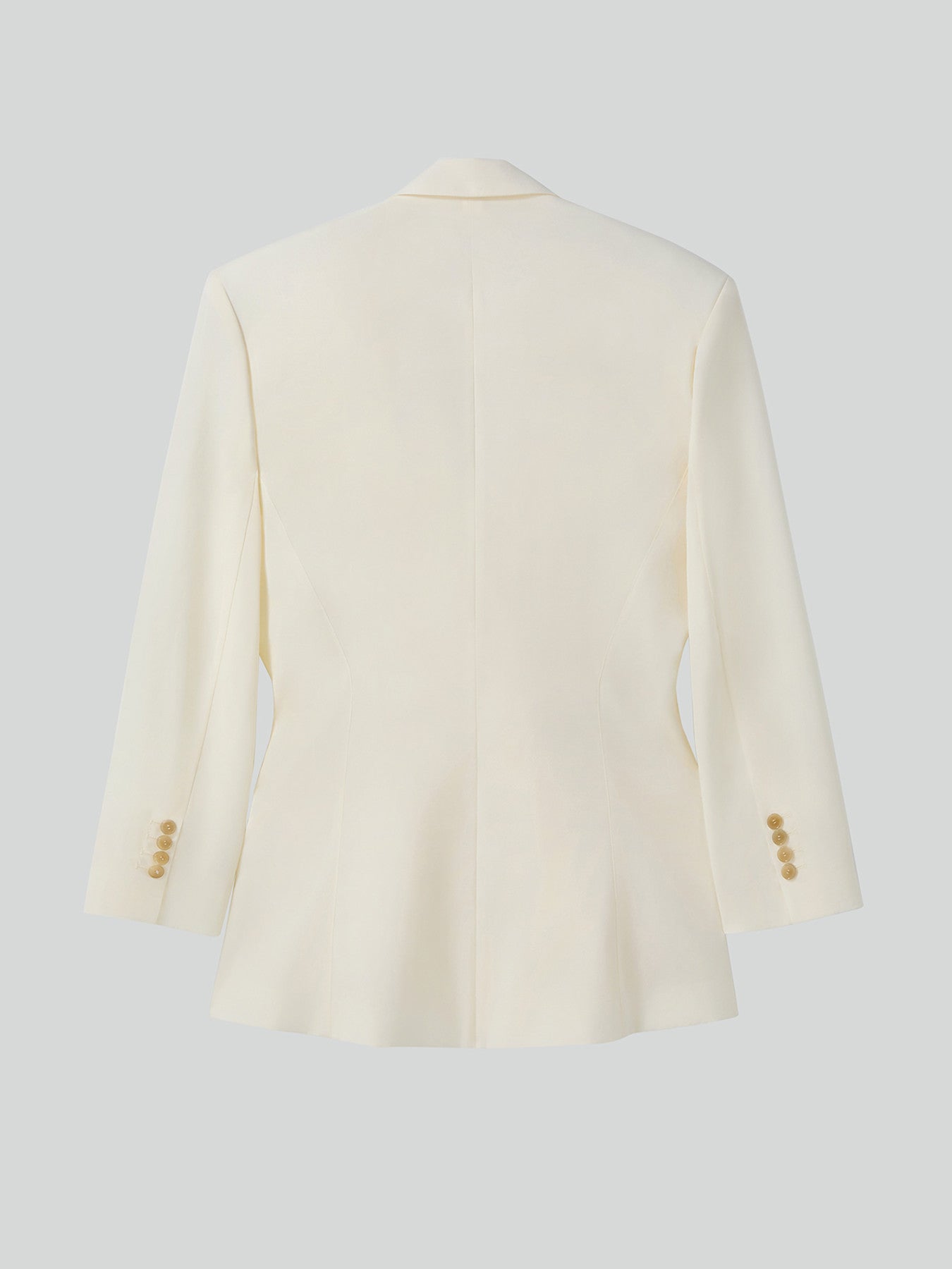 Drape Detail Suit Jacket (Ivory)