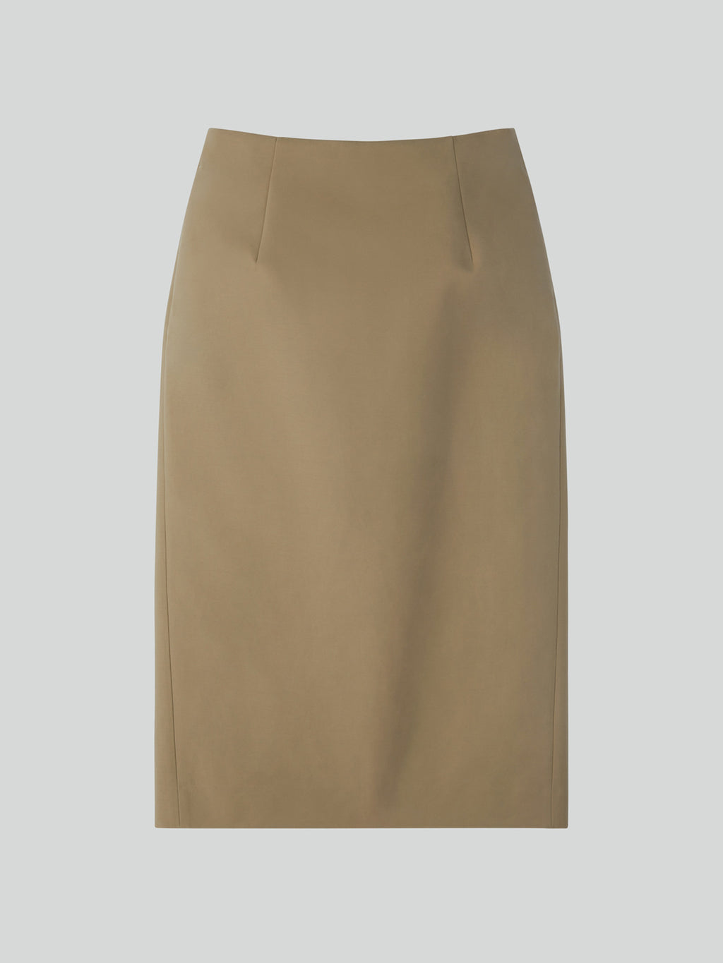 Heavy Cotton Pencil Skirt (Khaki Beige)