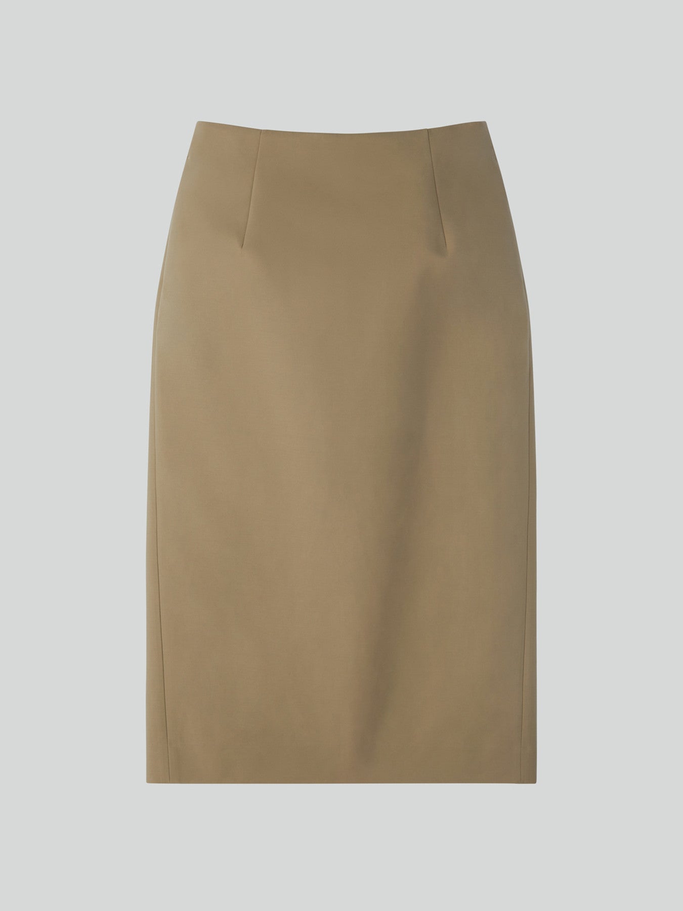 Heavy Cotton Pencil Skirt (Khaki Beige)