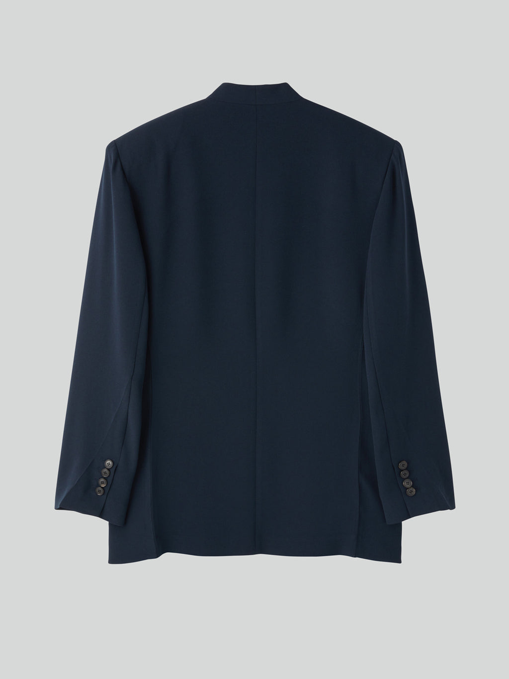 Collar Detail Fluid Suit Jacket (Dark Navy)