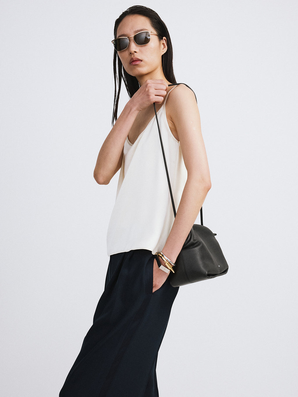 Back Drape Camisole Top (Lemon Yellow)