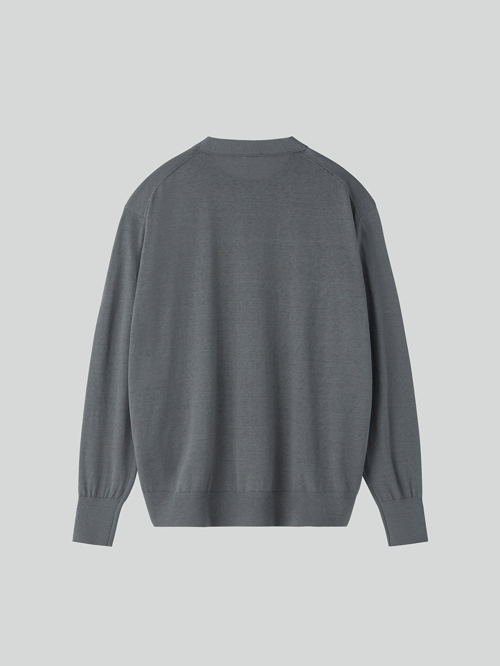 Silk-Linen Blend Layered Knit Top (Cool Grey)