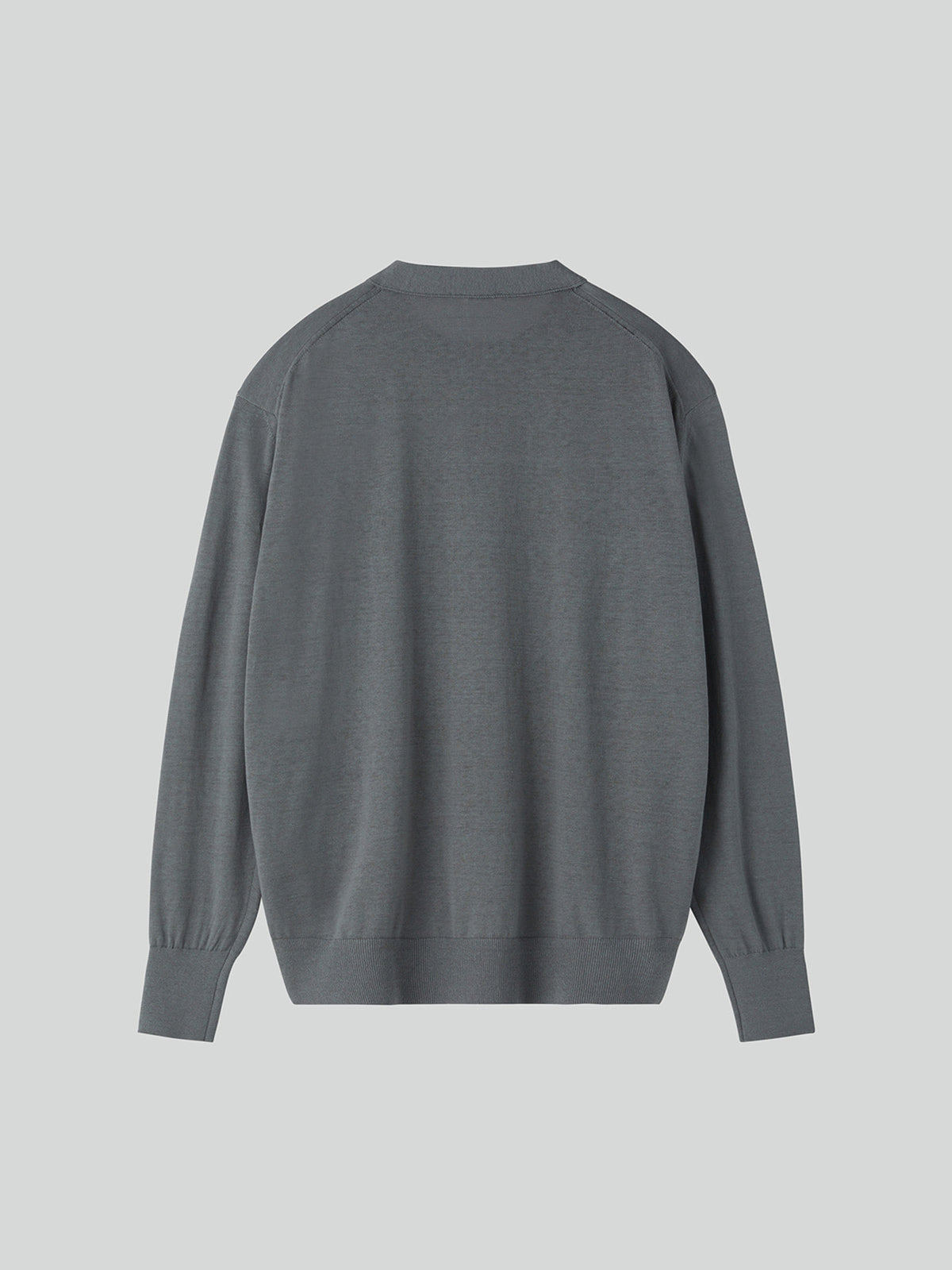 Silk-Linen Blend Layered Knit Top (Cool Grey)