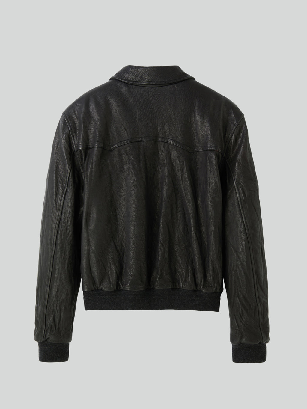 Ben Crinkle Leather Jumper (Black)