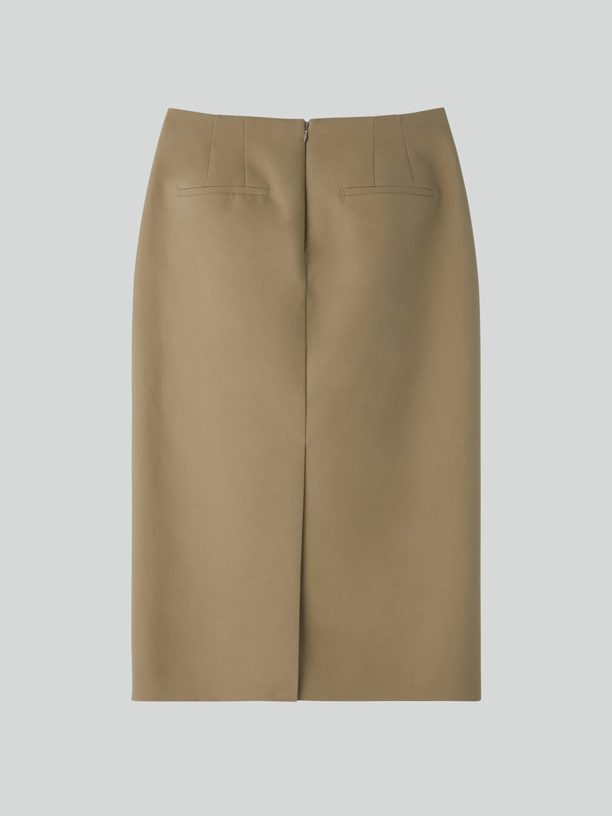 Heavy Cotton Pencil Skirt (Khaki Beige)