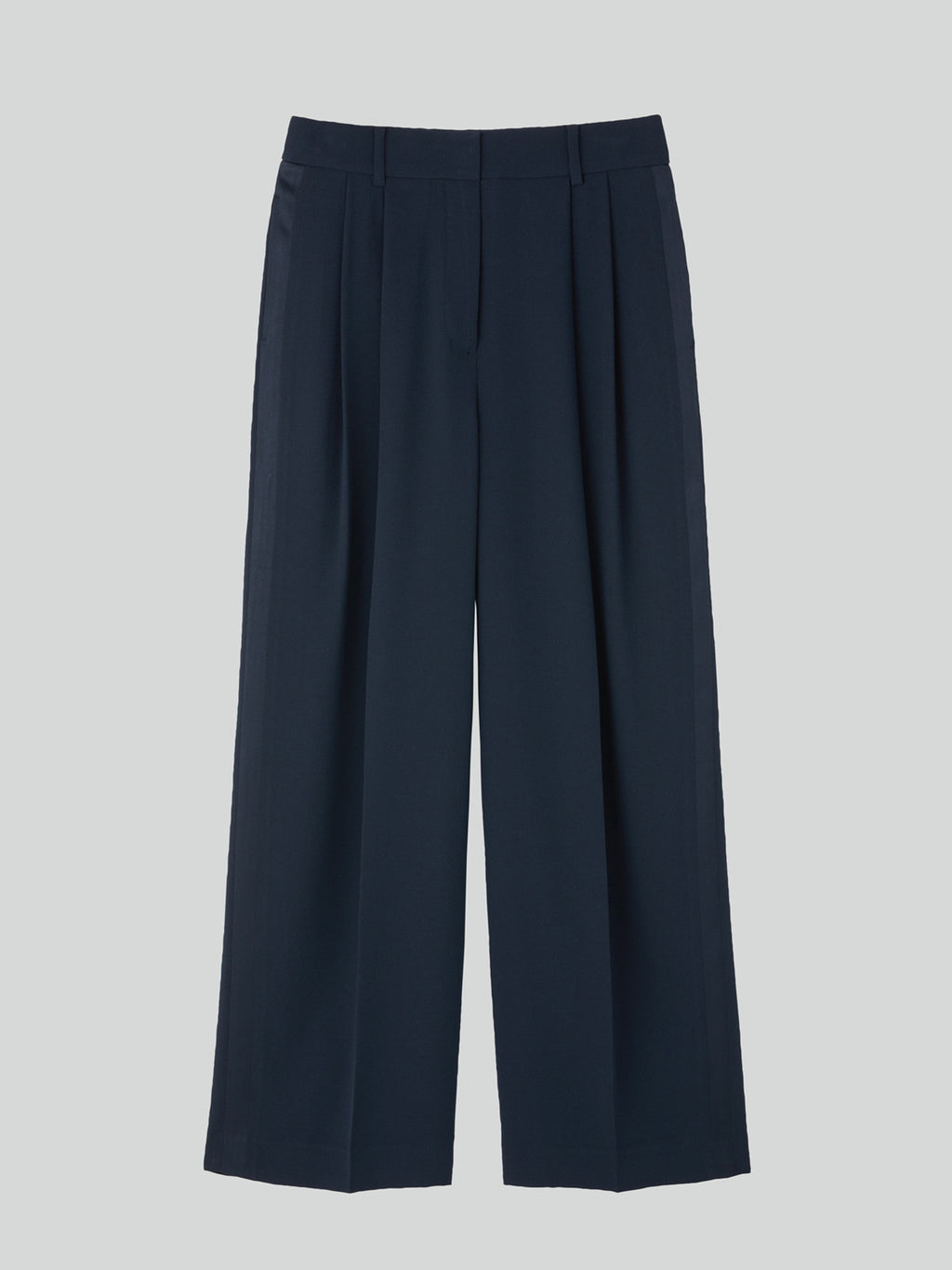 Tuxedo Detail Fluid Suit Pants (Dark Navy)