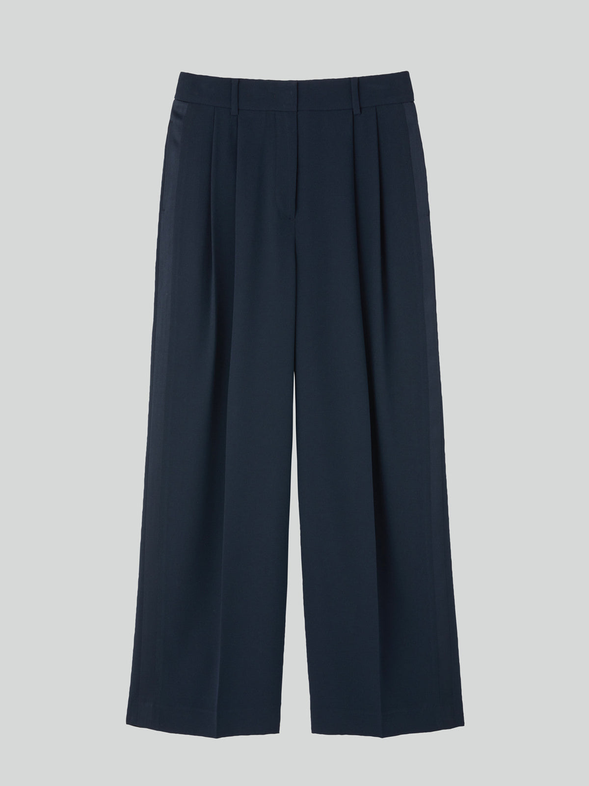 Tuxedo Detail Fluid Suit Pants (Dark Navy)