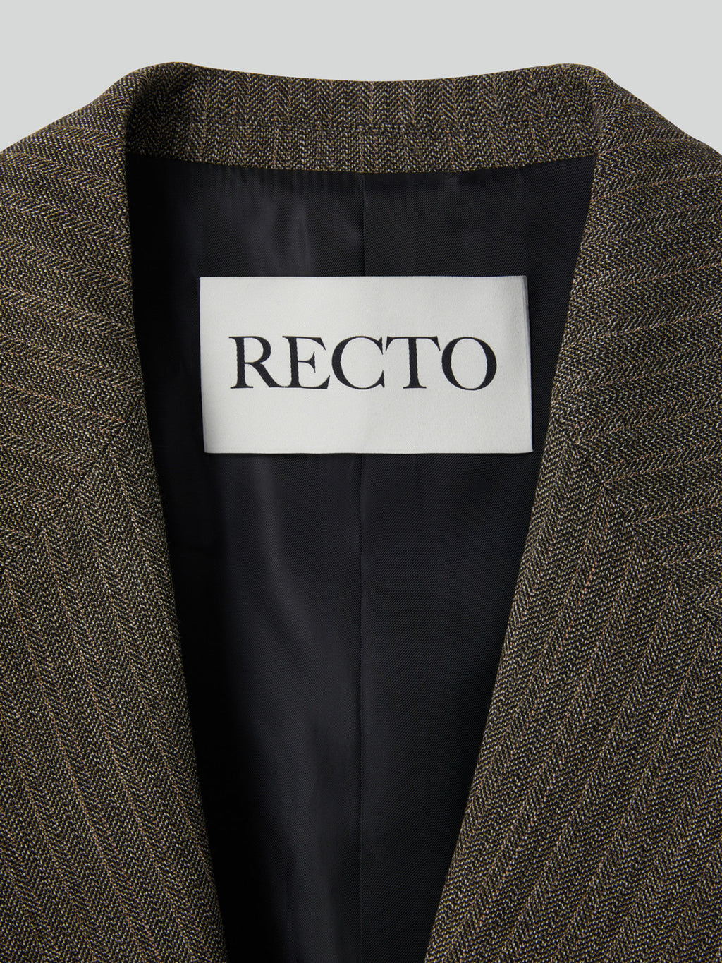Broken Harringbone Suit Jacket (Dark Khaki)