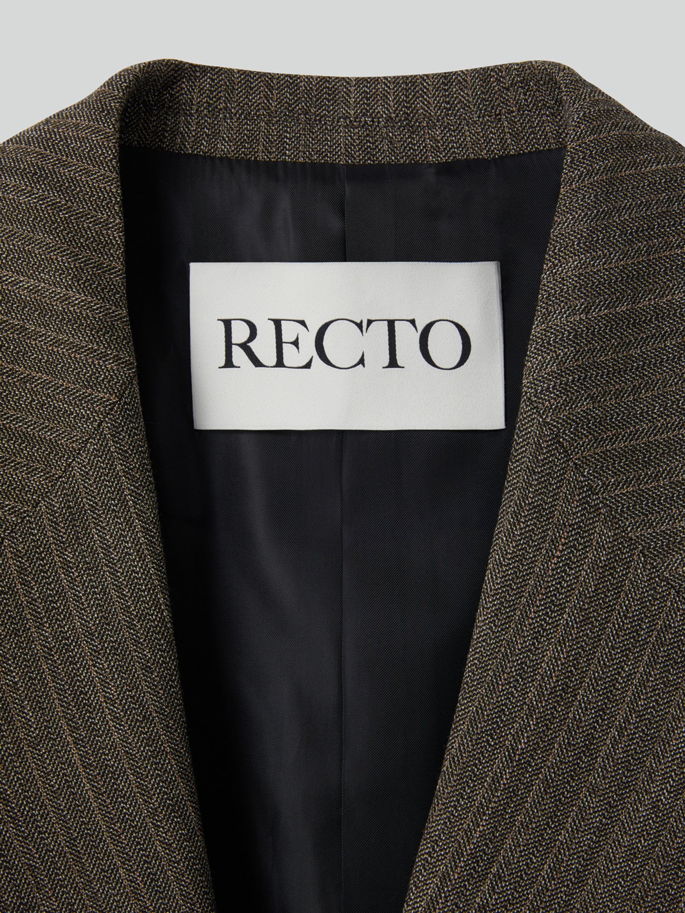 Broken Harringbone Suit Jacket (Dark Khaki)