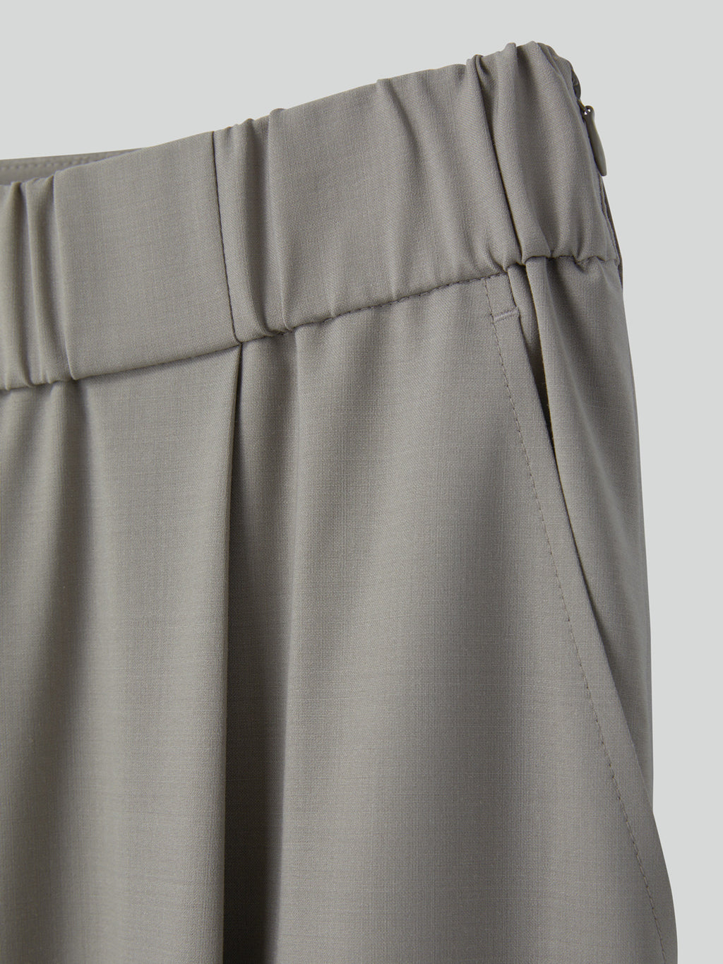 Banding Waist Wide Pants (Taupe Grey)