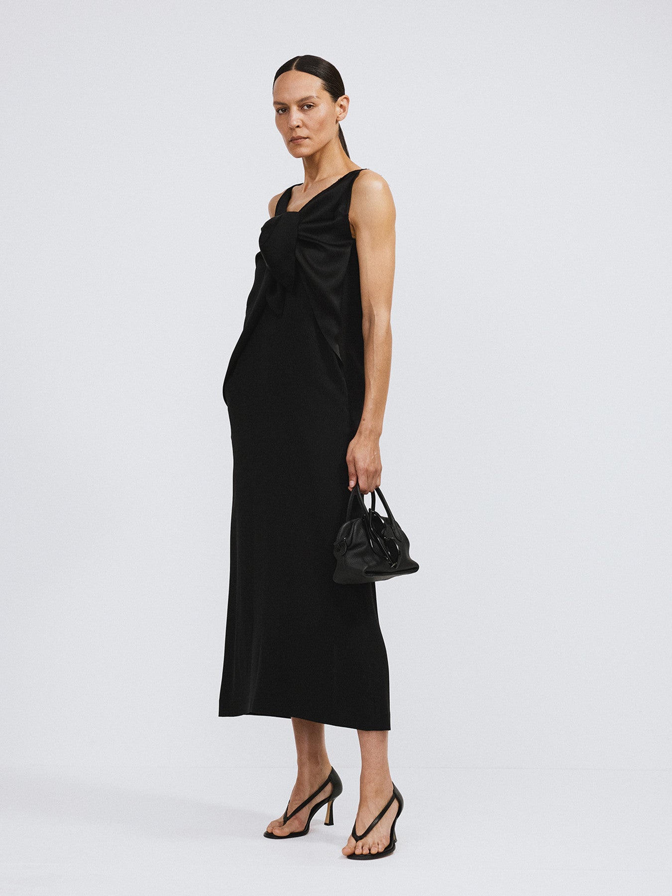 Tied Fluid Maxi Dress (Black)