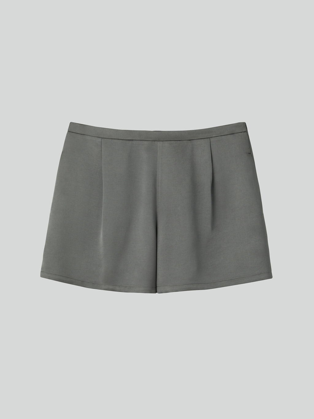 Satin Back Banding Shorts (Stone Grey)