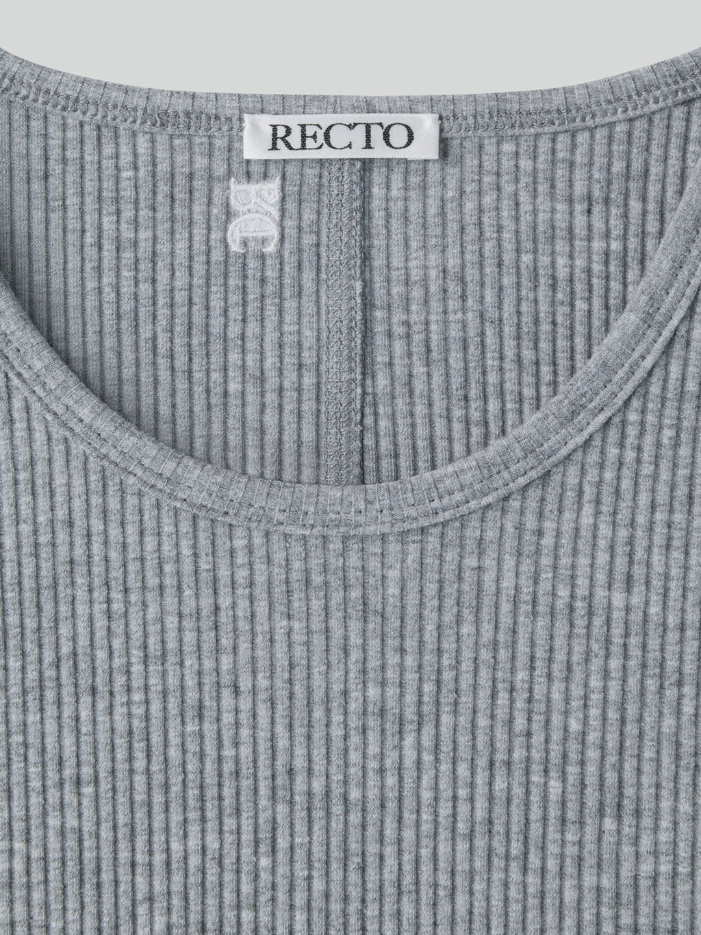 Ribbed Jersey Top (Melange Grey)