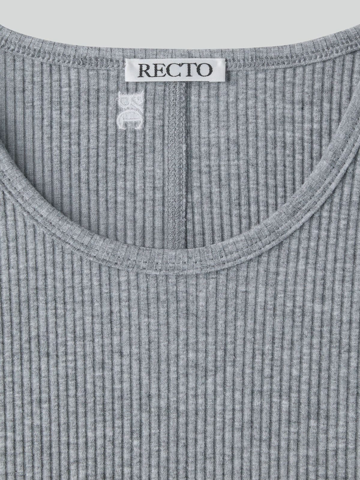 Ribbed Jersey Top (Melange Grey)