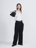 Oversized Sheer Shirt (White Grey)