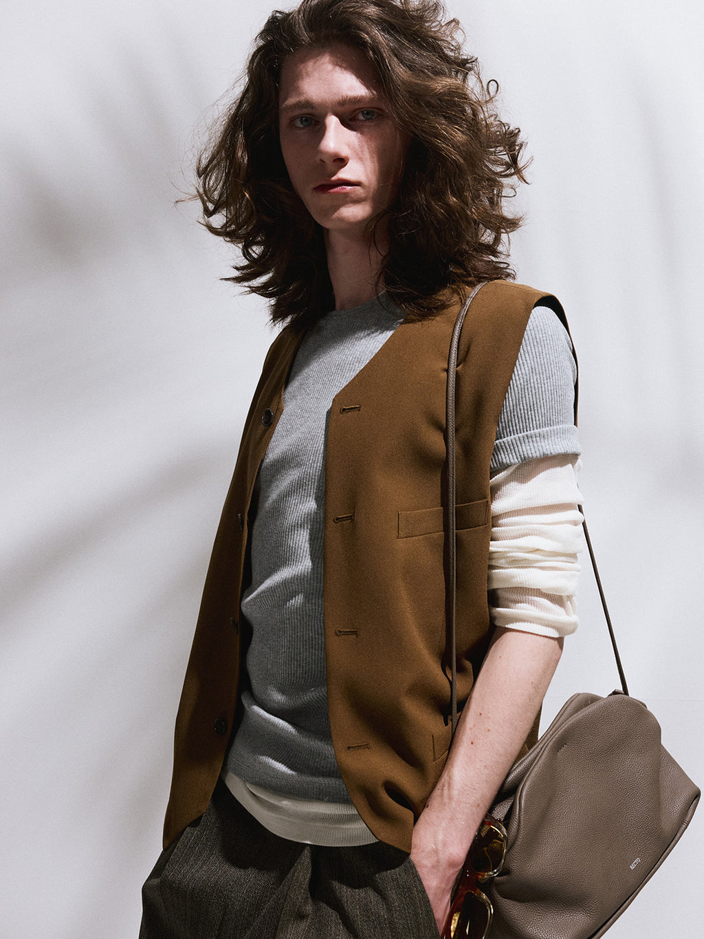 Strap Detail Suit Vest (Ochre)