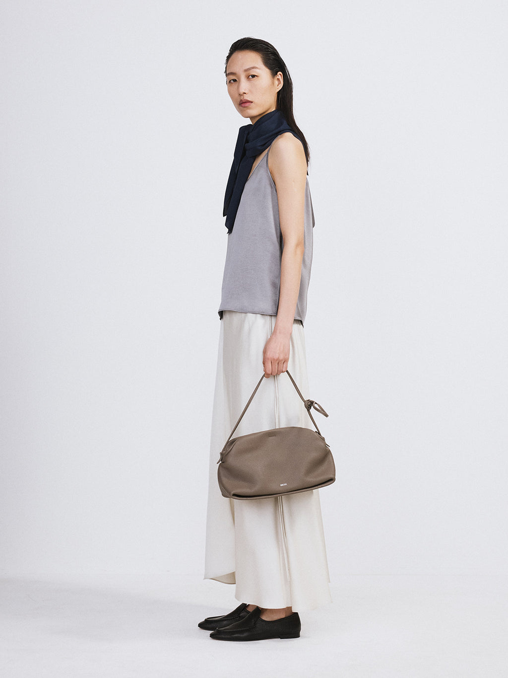 Back Drape Camisole Top (Stone Grey)