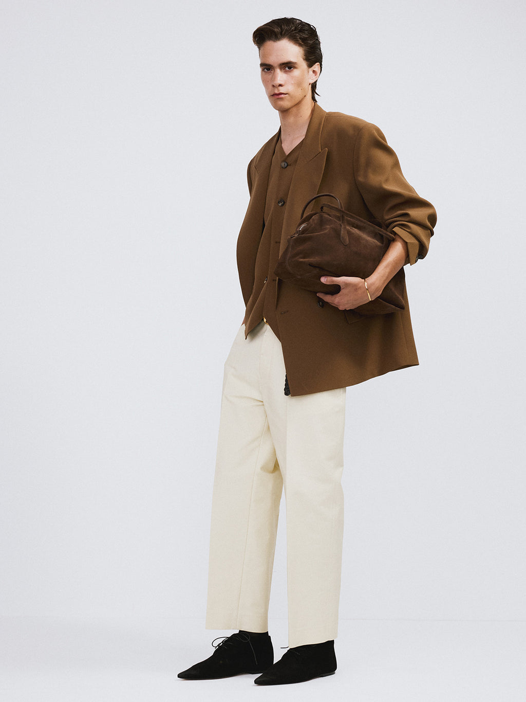 Button Fly Crop Pants (Butter Beige)