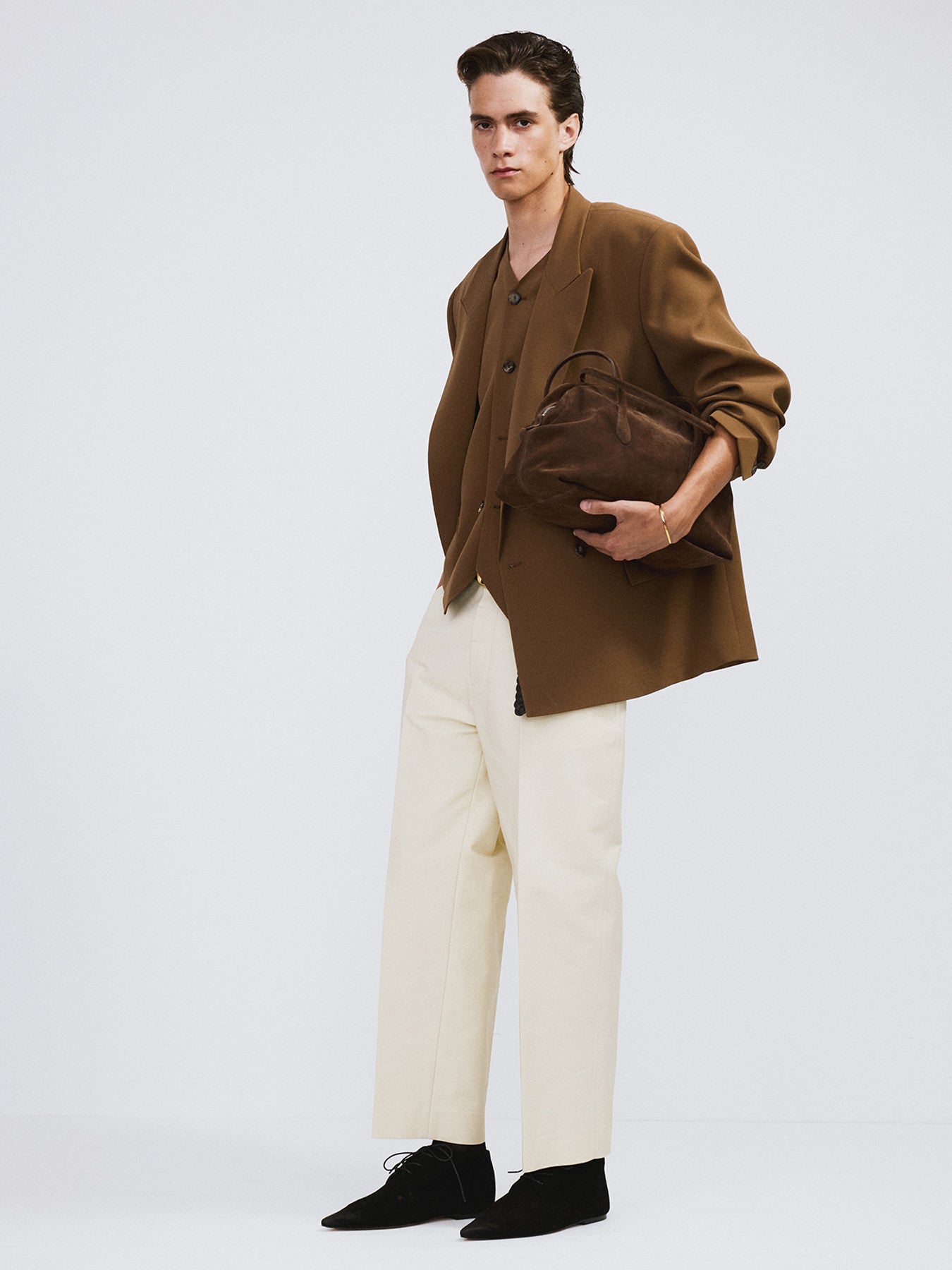 Button Fly Crop Pants (Butter Beige)