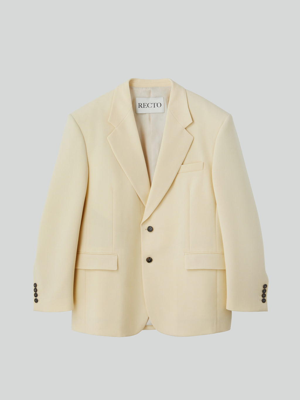 Oversized Structured Wool Jacket (Butter Beige)