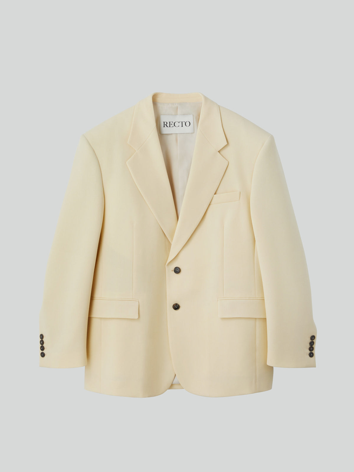 Oversized Structured Wool Jacket (Butter Beige)