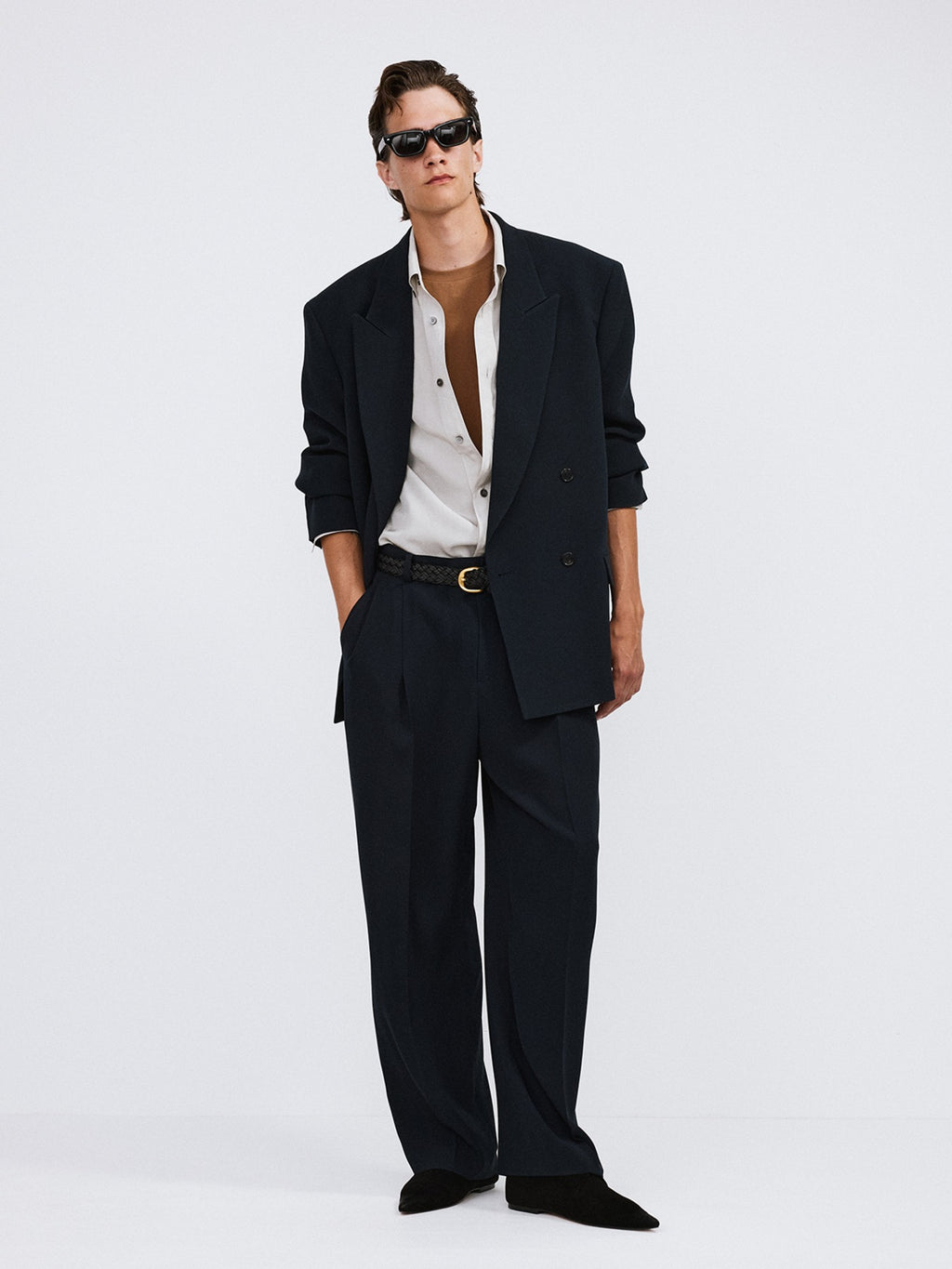 Fluid Double Suit Jacket (Dark Navy)