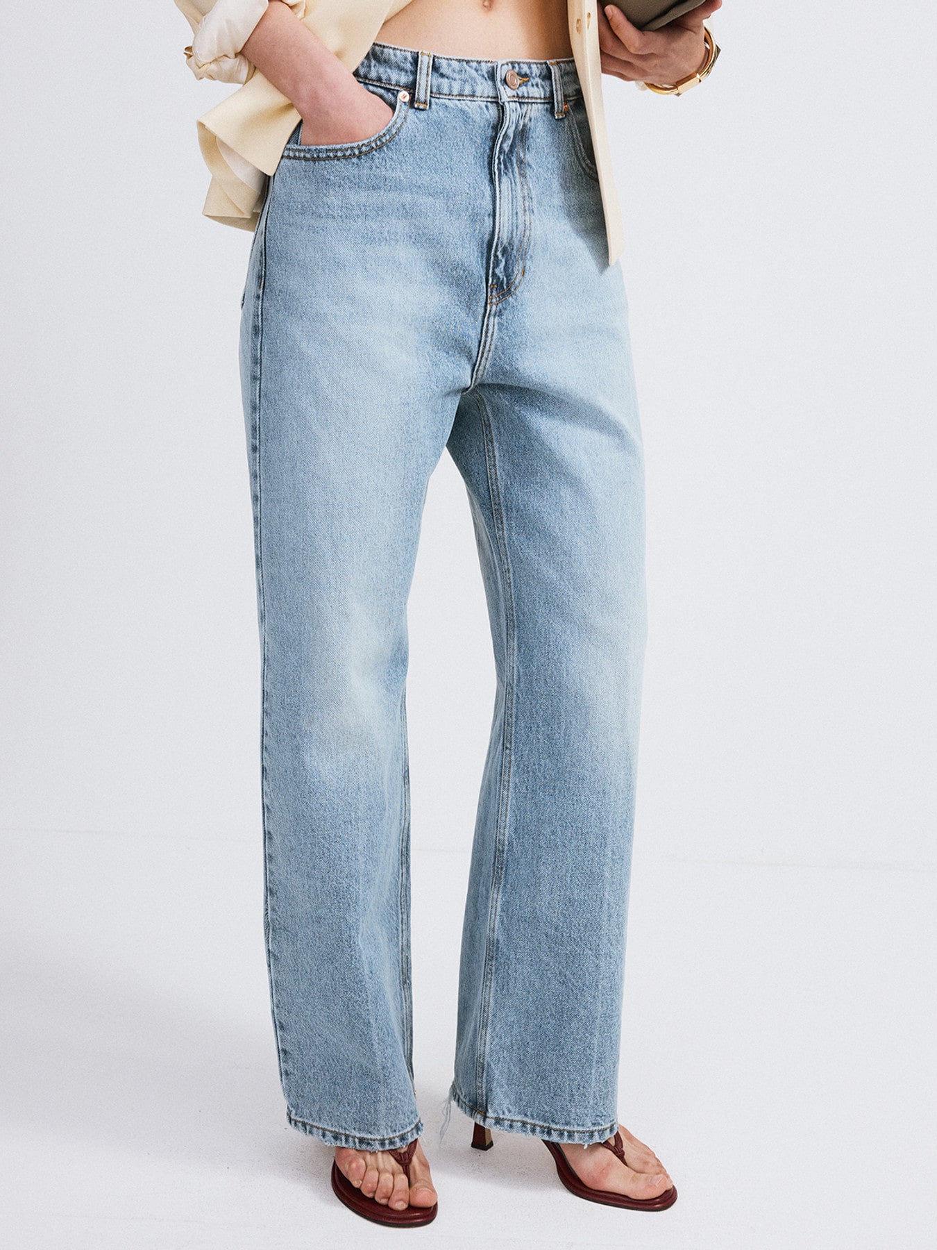 Loose Fit Washed Denim (Light Blue)