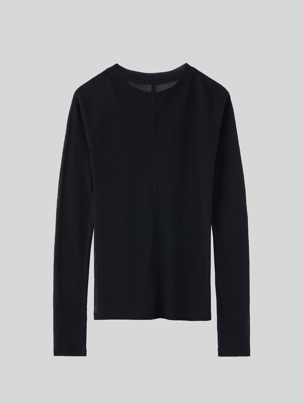 Sheer Jersey Long Sleeve Top (Black)