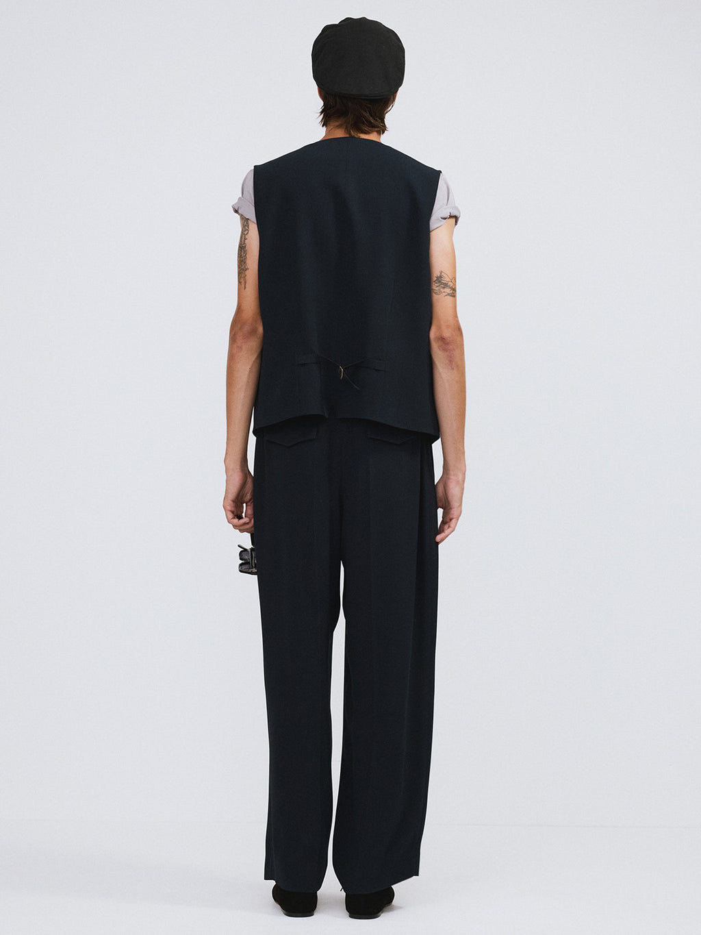 Strap Detail Suit Vest (Dark Navy)