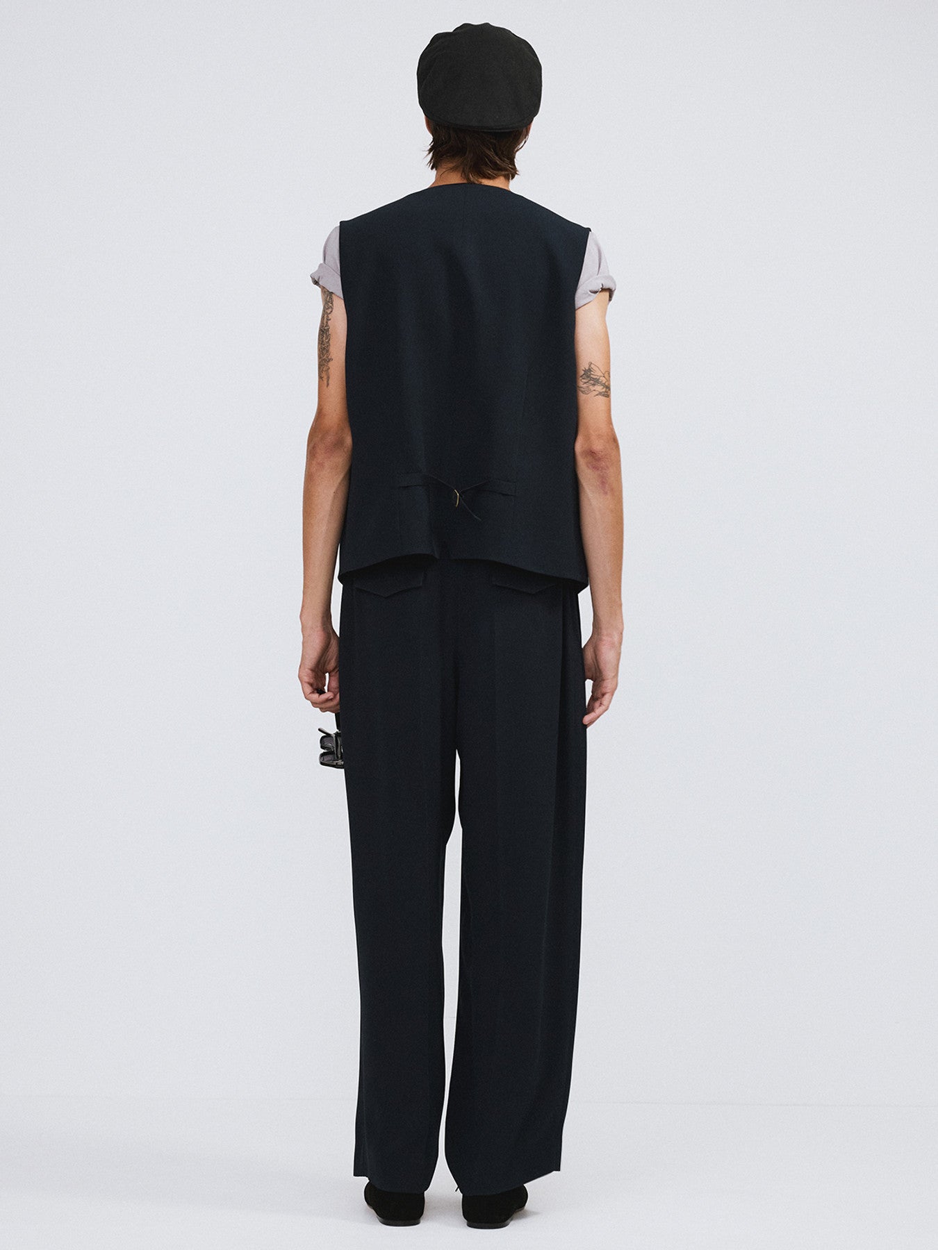 Strap Detail Suit Vest (Dark Navy)
