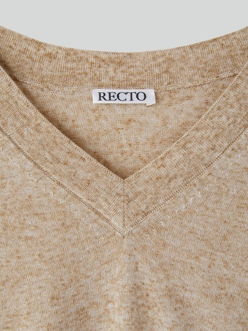 Melange V-Neck Loose Knit Top (Oatmeal)